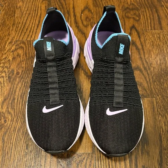 Nike Black and Purple Athletic Slip On Sneakers - Picture 4 of 8